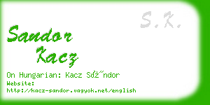 sandor kacz business card
